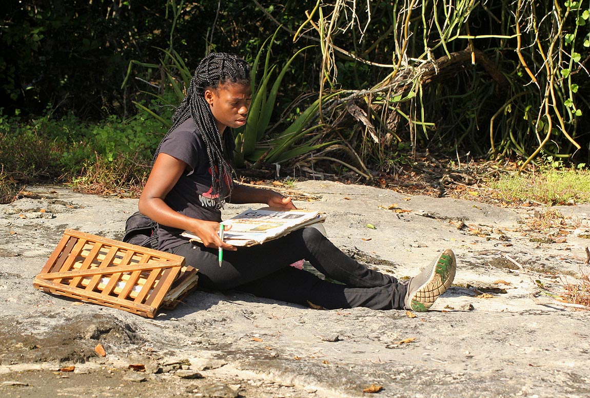 Isabel at work in the field